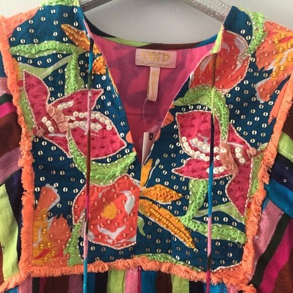 Anthropologie Verb Floral Beaded Babydoll Blouse NEW - Picture 3 of 10